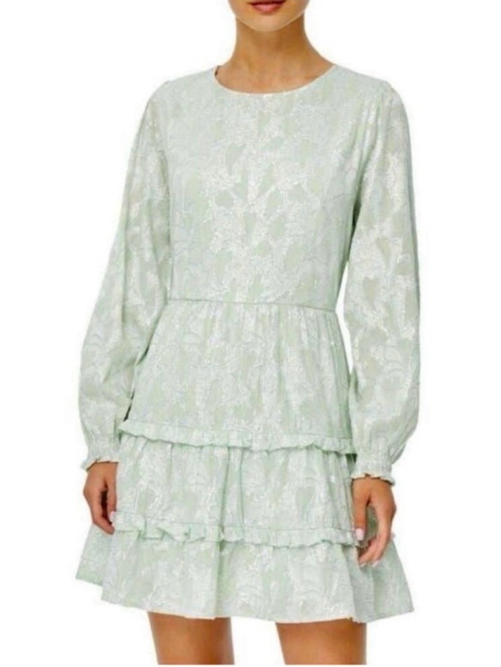 NWT Roller Rabbit Green & Silver Dress with belt - size Medium - Picture 2 of 9